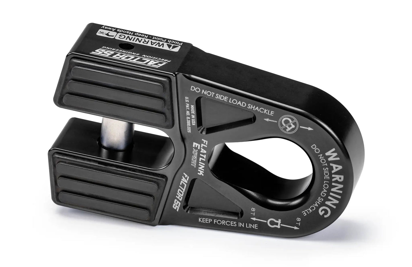 Factor 55 The FlatLink E folding shackle mount for recovery winches that eliminates the conventional winch hook and provides a versatile shackle mounting opening by Factor 55