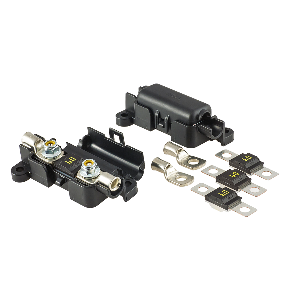 REDARC The REDARC 60A Fuse Kit is equipped with top quality fuses and fuse holders to fit the cable necessary for the specified current and make a solid connection.