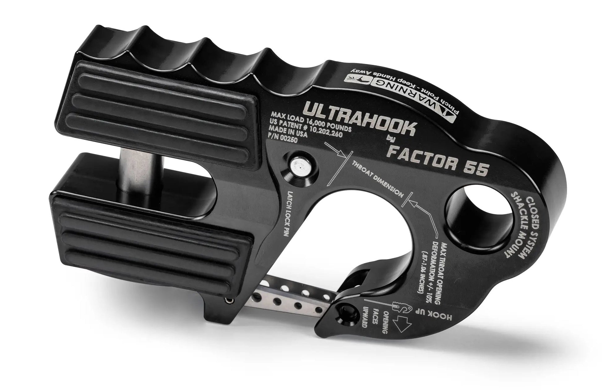 Factor 55 Ultrahook is the world's safest and fastest winch hook that was developed to meet the needs of off-road racers who needed the speed of a hook with the functionality of closed system winching by Factor 55