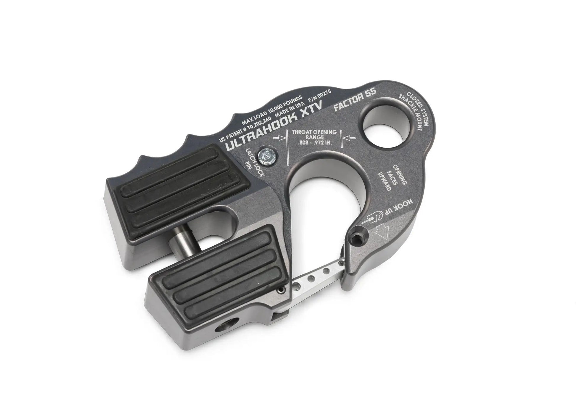 Factor 55 The Ultrahook XTV is the world's safest and fastest winch hook that was developed to meet the needs of off-road racers who needed the speed of a hook with the functionality of closed system winching by Factor 55