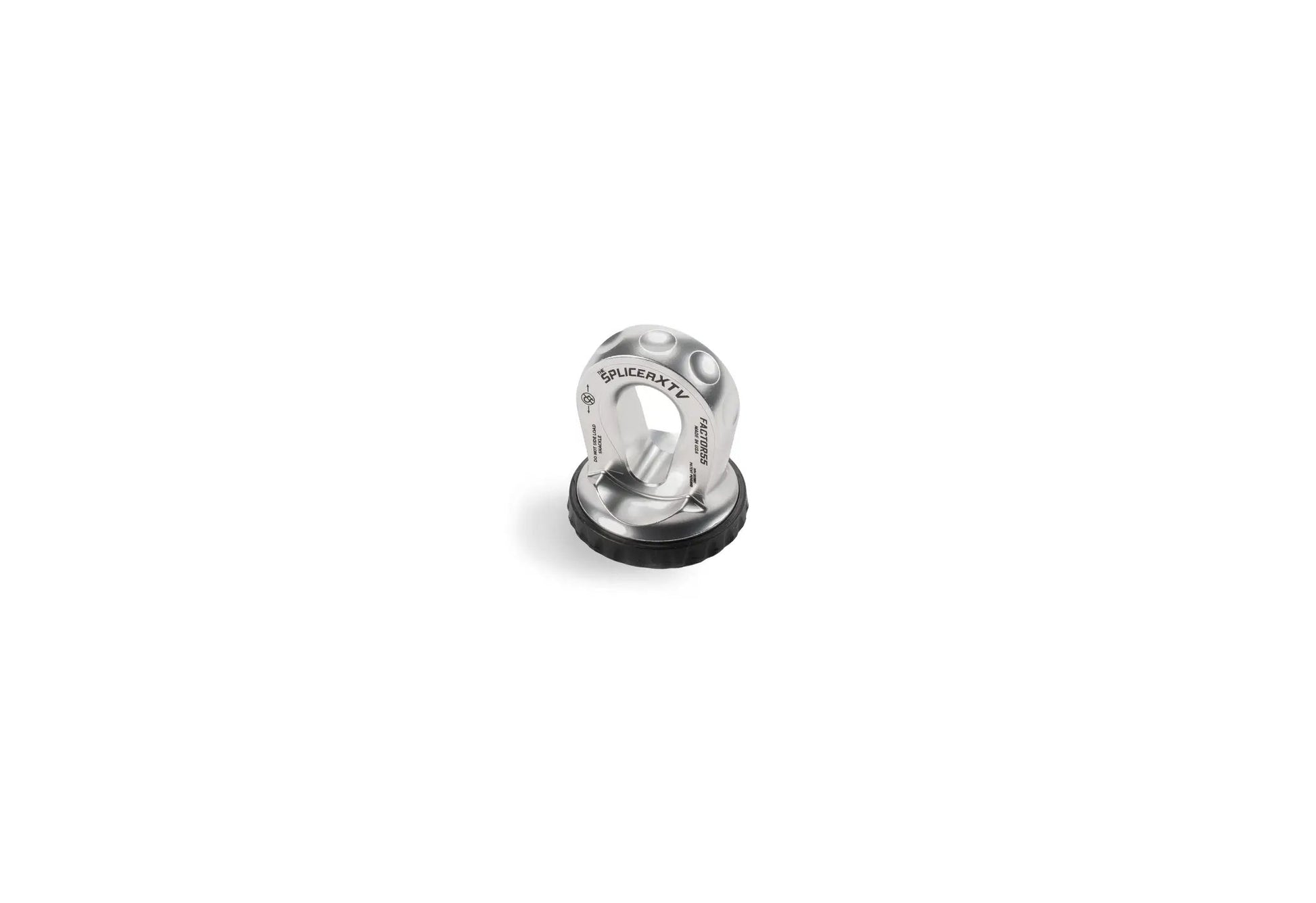 Factor 55 The Splicer XTV is the world?s first splice on synthetic rope shackle mounting thimble with rope protection and integrated rubber pad for UTV/ATV by Factor 55
