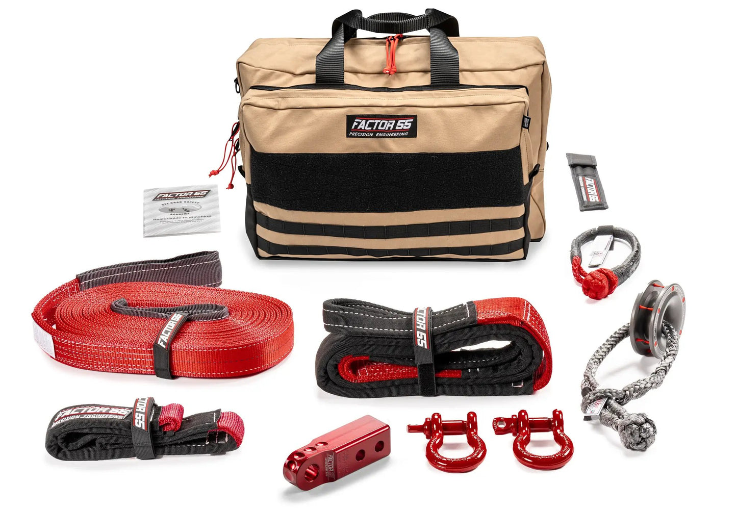 Factor 55 Sawtooth Vehicle Recovery Kit ? This is our medium size kit for winch recovery and towing operations with red HitchLink 2.0 and Large Bag by Factor 55