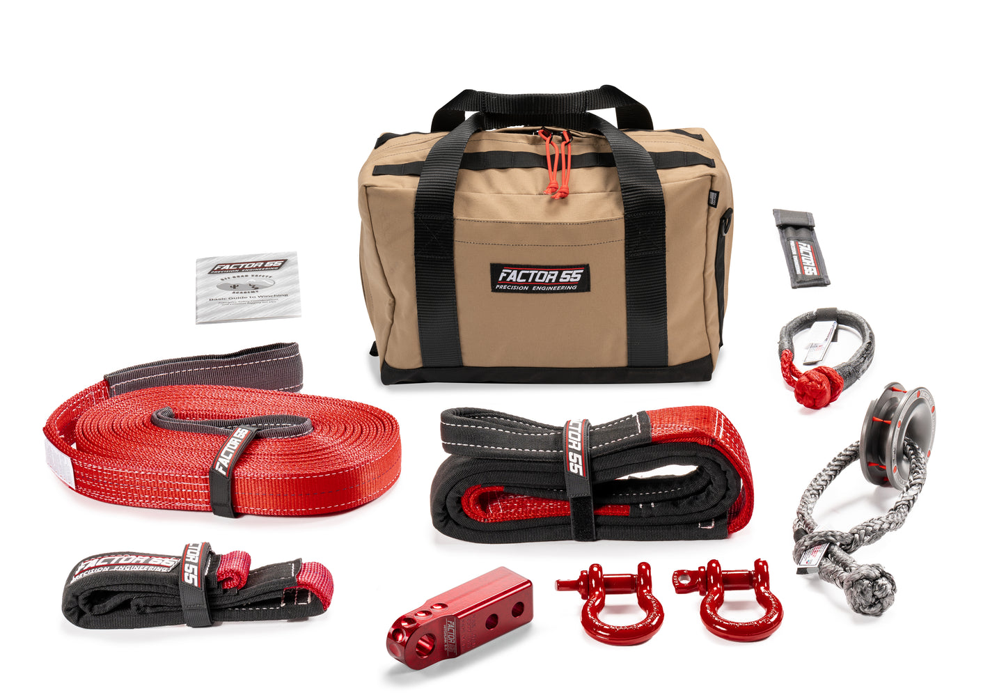Factor 55 Sawtooth Vehicle Recovery Kit ? This is our medium size kit for winch recovery and towing  operations with red HitchLink 2.0 and Medium Bag