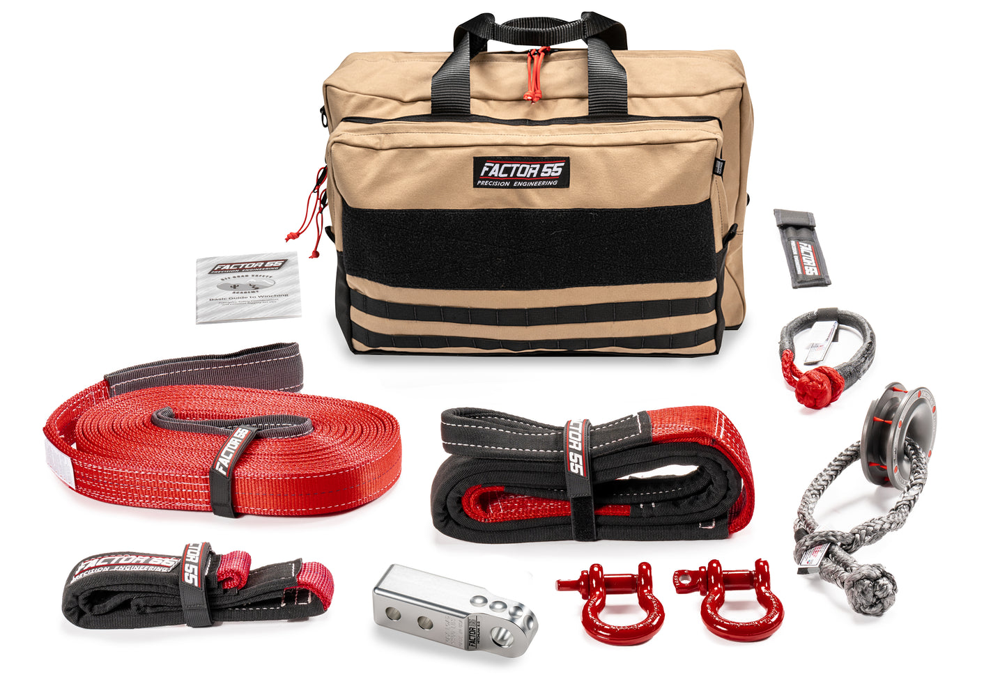 Factor 55 Sawtooth Vehicle Recovery Kit ? This is our medium size kit for winch recovery and towing  operations with silver HitchLink 2.0 and Large Bag