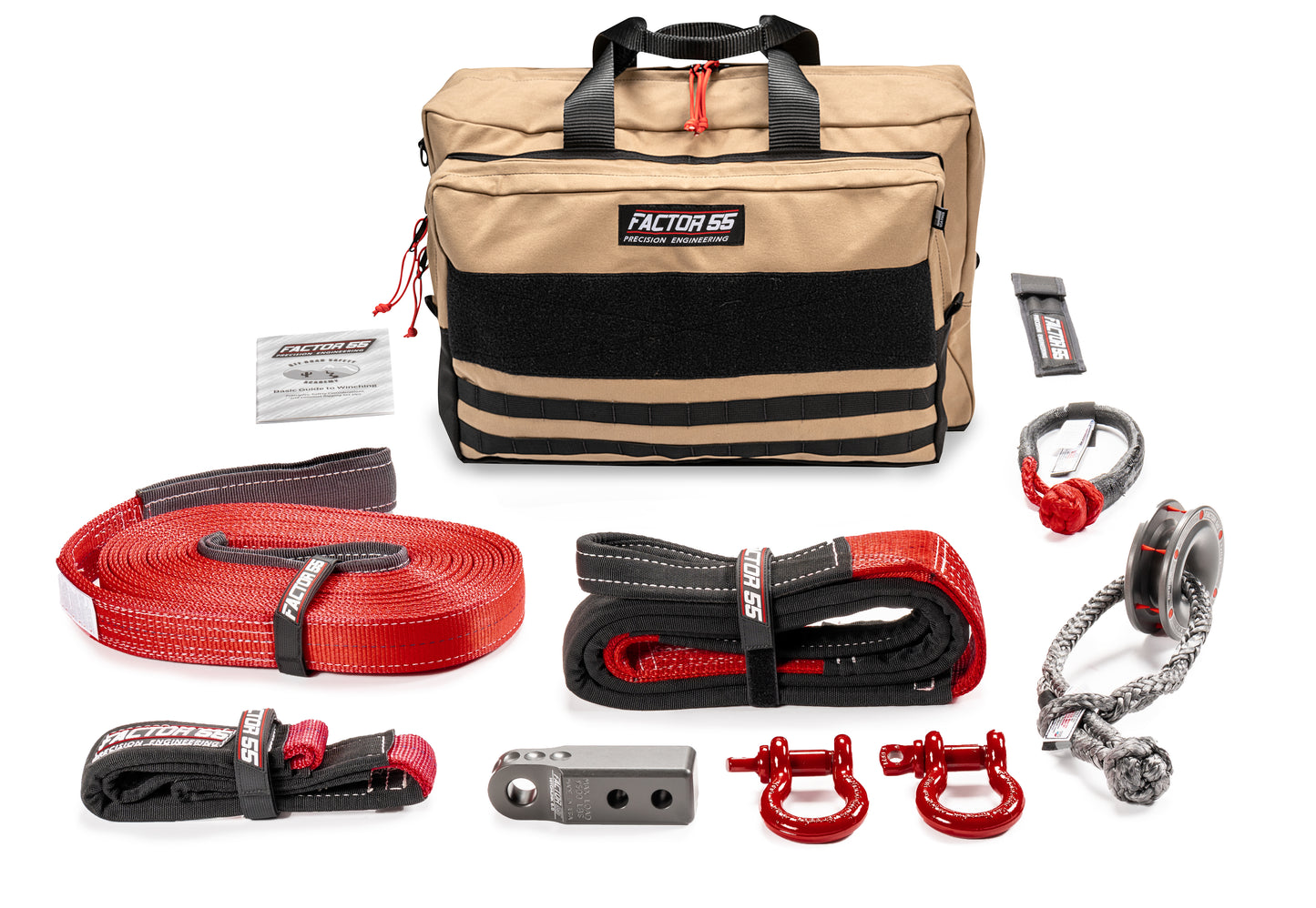 Factor 55 Sawtooth Vehicle Recovery Kit ? This is our medium size kit for winch recovery and towing  operations with gray HitchLink 2.0 and Large Bag