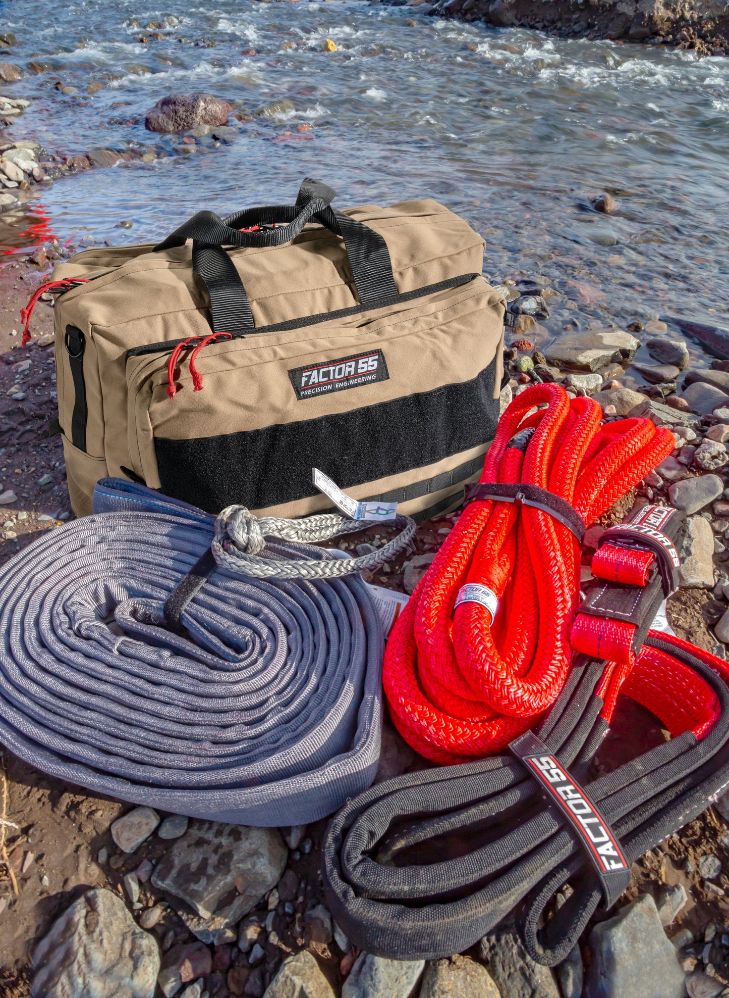 Factor 55 Borah Vehicle Recovery Kit ? This is our large size kit for advanced winch or kinetic recovery and towing  operations with silver HitchLink 2.0 and Large Bag