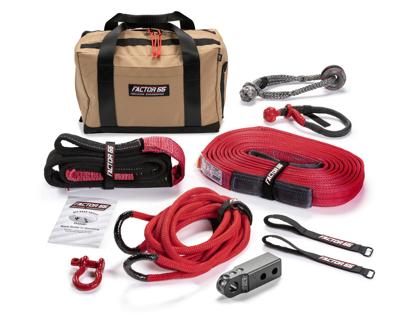 Factor 55 The Hemingway recovery gear kit is our largest and most full-featured UTV-specific kit. It has everything needed for UTV recovery all in one package with a black HitchLink 2.0 and Medium Bag