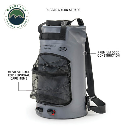 OVS Portable Camp Shower 23 QT, Foot Pump, Knozzle & Accessories by OVS