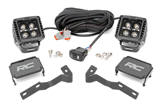 Kit de luces LED | Soporte de zanja | Par de 2" negras | DRL ámbar | Toyota Tacoma (05-15)