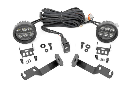 Kit de luces LED | Montaje en zanja | Redondas serie Black | 3.5 pulgadas | DRL ámbar | Toyota Tacoma (05-15)