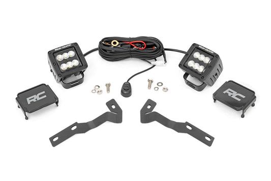 Kit de luces LED | Soporte de zanja | Par de 2" negras | Inundación | Toyota Tacoma (16-23)
