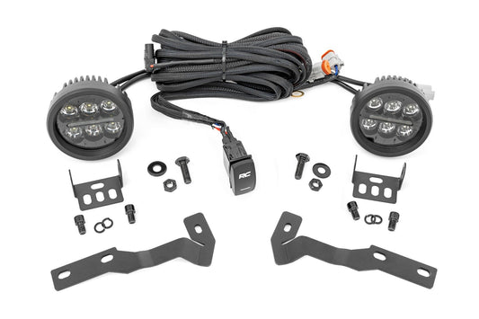 Kit de luces LED | Montaje en zanja | Serie Negra Redonda | 3.5 Pulgadas | DRL Ámbar | Toyota Tacoma (16-23)