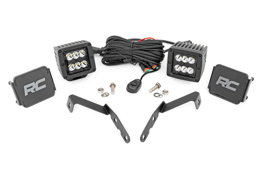 Kit de luces LED | Montaje en zanja | Par negro de 2" | Punto | Chevy 1500 y Chevy/GMC 2500HD/3500HD (07-14)