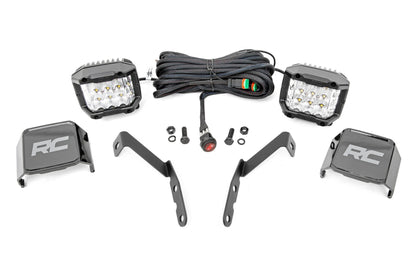 Rough Country LED Light Kit | Ditch Mount |  3" OSRAM | Wide | Chevy 1500 & Chevy/GMC 2500HD/3500HD (07-14)