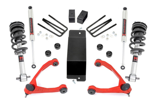 Kit de elevación de 3.5 pulgadas | Brazos de control superiores forjados | Amortiguadores M1 | Chevy/GMC 1500 (14-16)