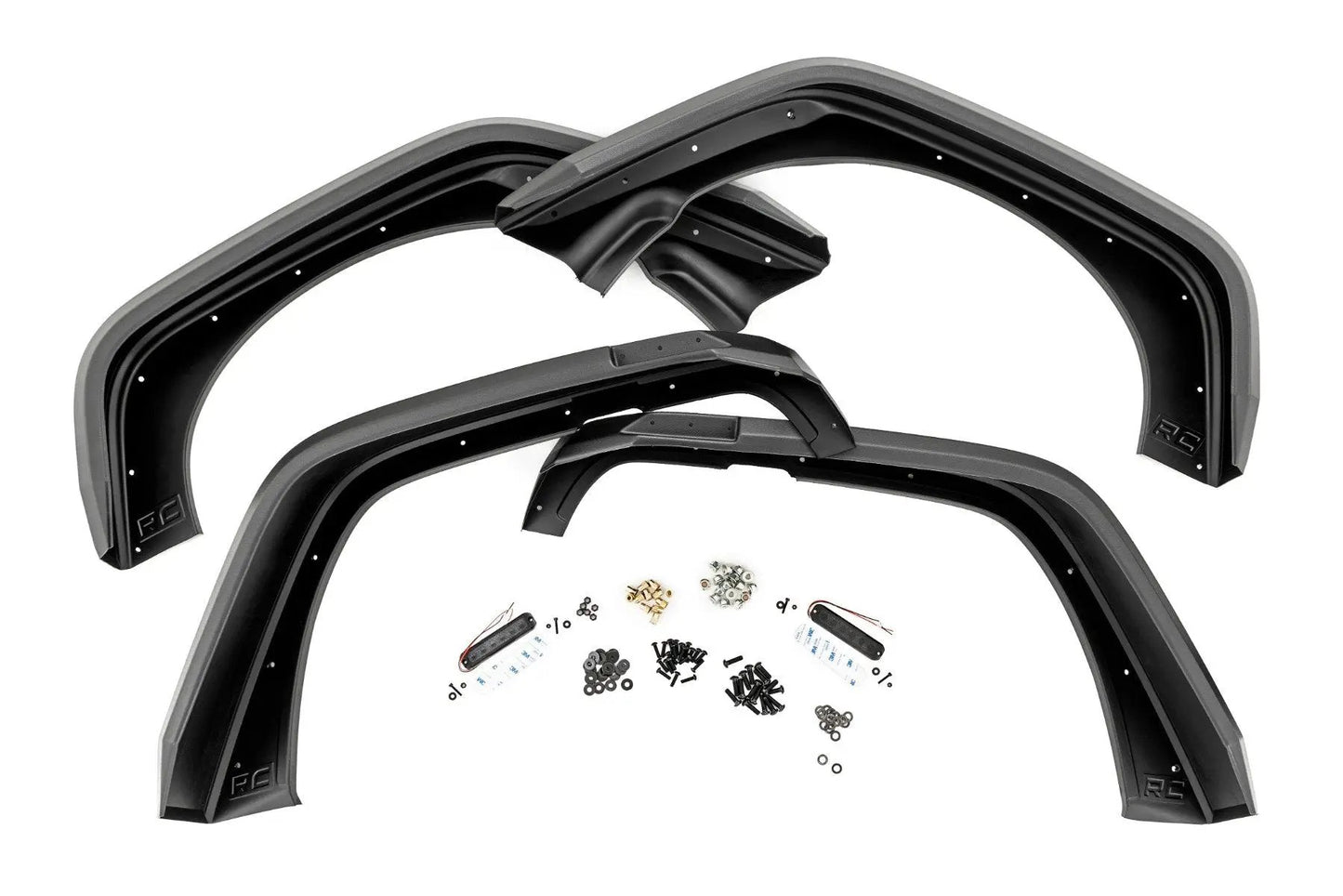 Rough Country High Clearance LED Flat Fender Flare Kit | UV Treated | Jeep Wrangler JK (07-18) by Rough Country