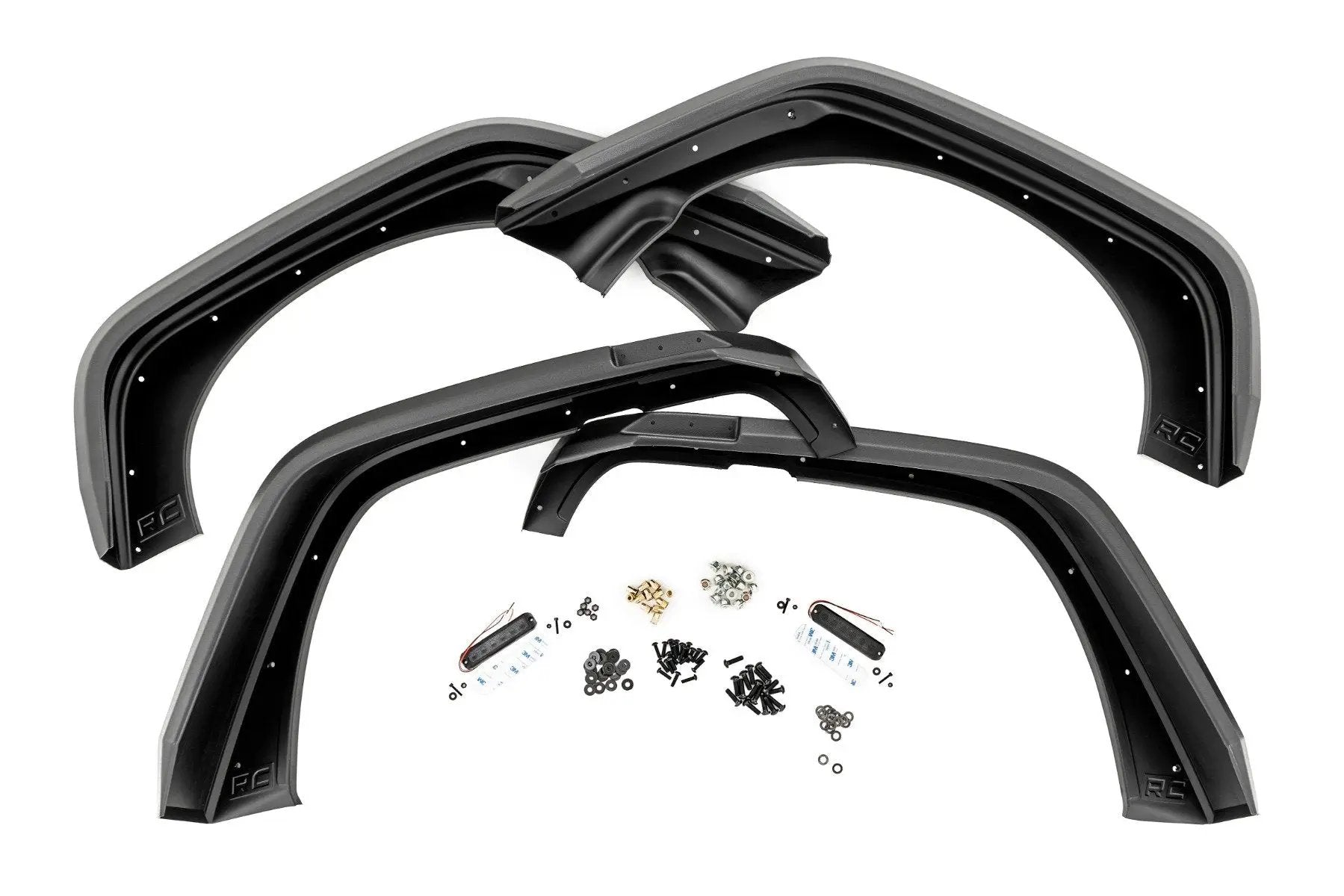 Rough Country High Clearance LED Flat Fender Flare Kit | UV Treated | Jeep Wrangler JK (07-18) by Rough Country