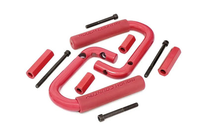 Rough Country Grab Handles | Steel | Front | Red | Jeep Wrangler JK/Wrangler Unlimited (07-18) by Rough Country