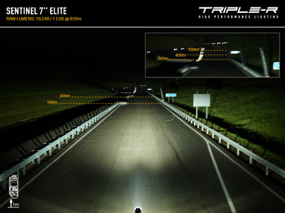 TRIPLE-R-LIGHTS Sentinel 7" Elite (with Backlight) with a combination of 24 premium 'bin' LEDs