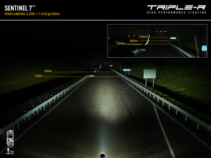 TRIPLE-R-LIGHTS Sentinel 7" with a combination of 12 premium 'bin' LEDs