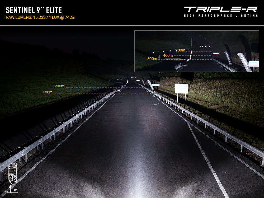 TRIPLE-R-LIGHTS Sentinel 9'' Elite with a combination of 32 high power LEDs