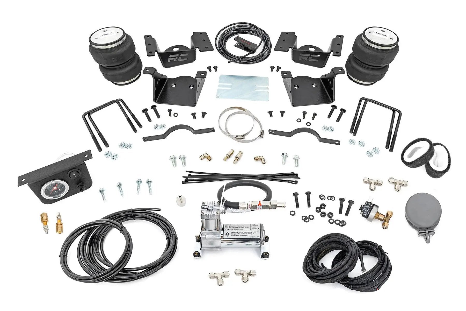 Rough Country Air Spring Kit w/compressor | 0-7.5" Lift | Chevy/GMC 2500HD/3500HD (11-19) by Rough Country