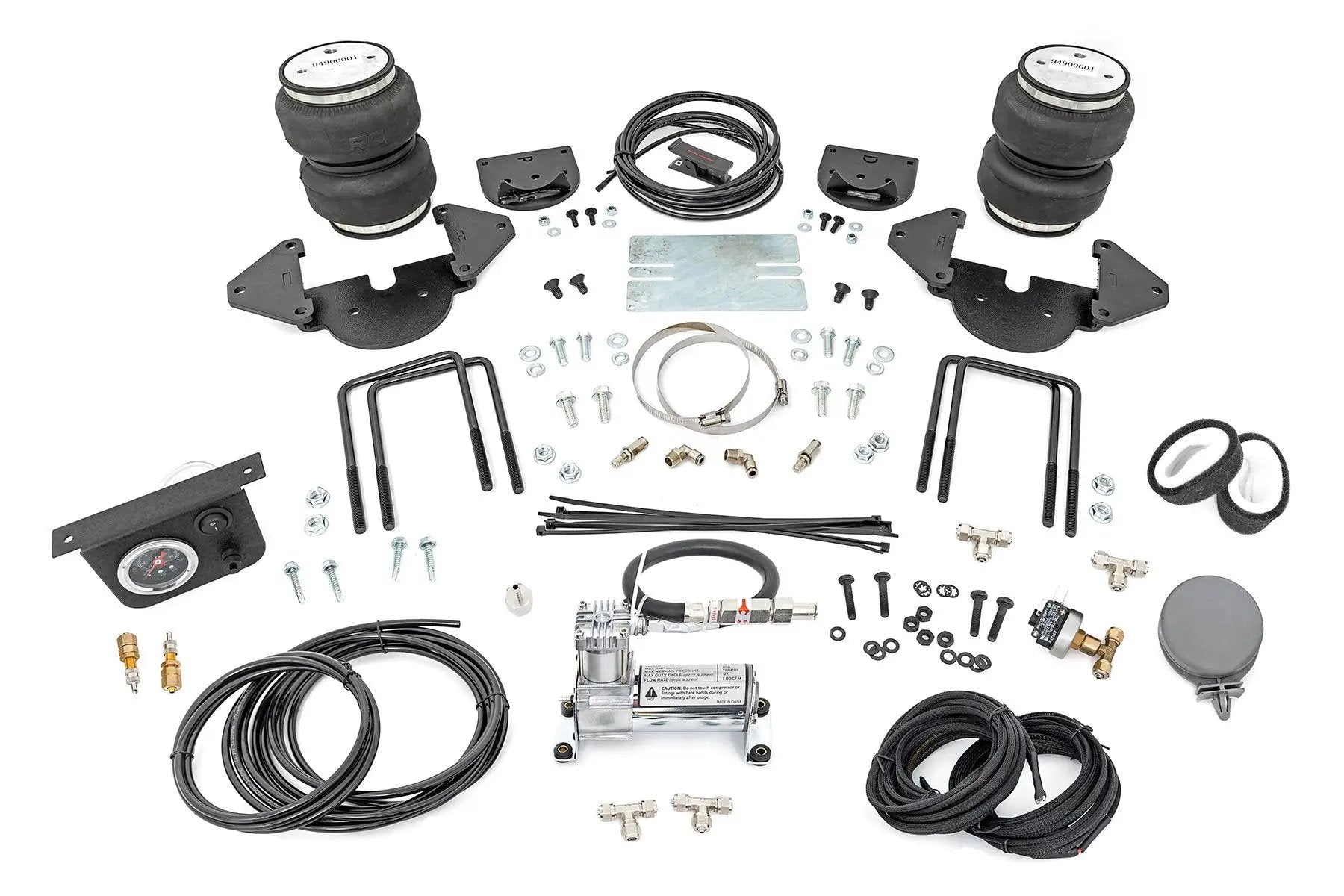 Rough Country Air Spring Kit w/compressor | Chevy/GMC Sierra 1500 (19-26)/Silverado 1500 (19-26) by Rough Country