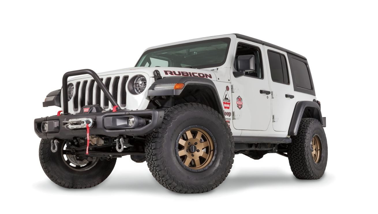 Warn Stinger-Height; For Factory Optional Bumper; Powder Coated; Black; Without Brush Guard; Without Skid Plate; Without Step Plate