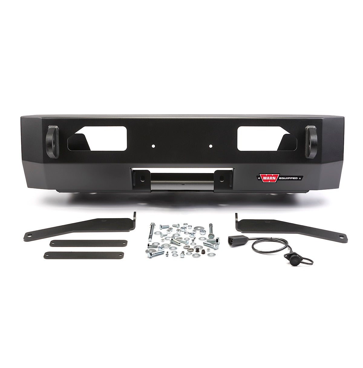 Warn Mounts WARN ZEON or VR EVO winch onto front of the Toyota 4Runner. Removes the vulnerable center section of the front bumper cover and replaces with heavy duty winch mount while retaining the factory appearance.