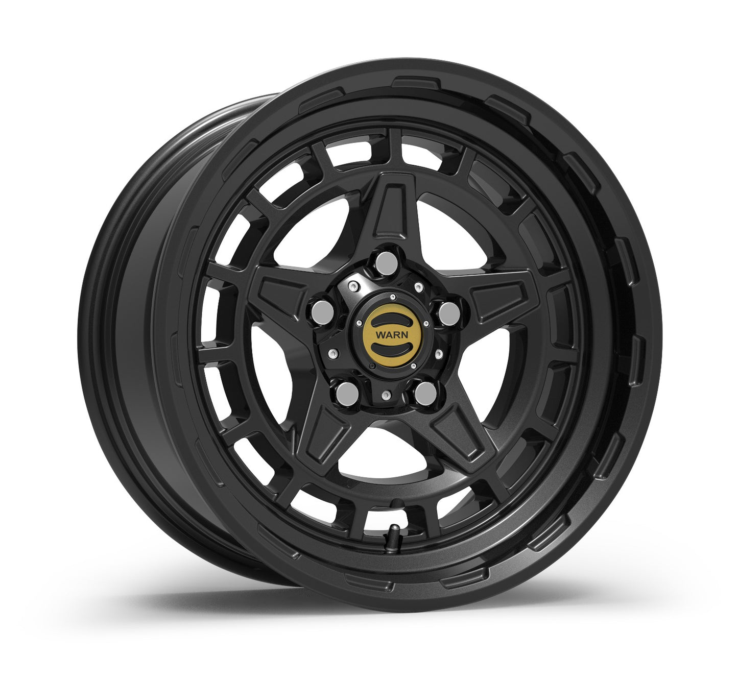 WARN EPIC Diamond Cutter wheel in black; 17x8.5 diameter, 5x5 (5x127) bolt pattern, 0 offset perfect for Jeep Wrangler JK, JL, and JT fitments ;