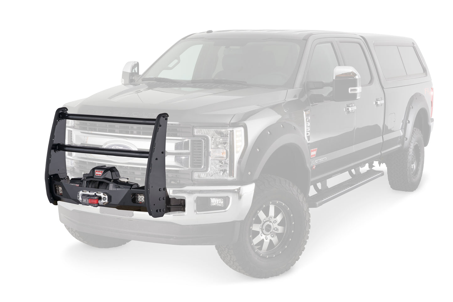 Warn Application specific brackets for the Ford Super Duty. Part 1 of 2 required items for the WARN Trans4mer system. Requires winch carrier; 107650 for mid-frame (ZEON or VR EVO), 107651 for Heavyweight, or 107652 for Series.