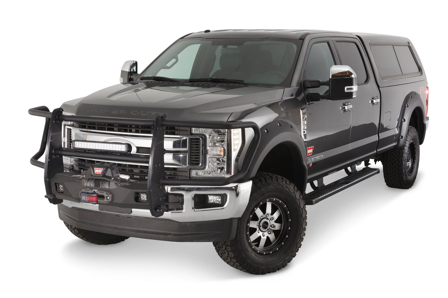 Warn Application specific brackets for the Ford Super Duty. Part 1 of 2 required items for the WARN Trans4mer system. Requires winch carrier; 107650 for mid-frame (ZEON or VR EVO), 107651 for Heavyweight, or 107652 for Series.