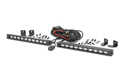 Rough Country 10 Inch Black Series LED Light Bar | Slim Line| Pair by Rough Country