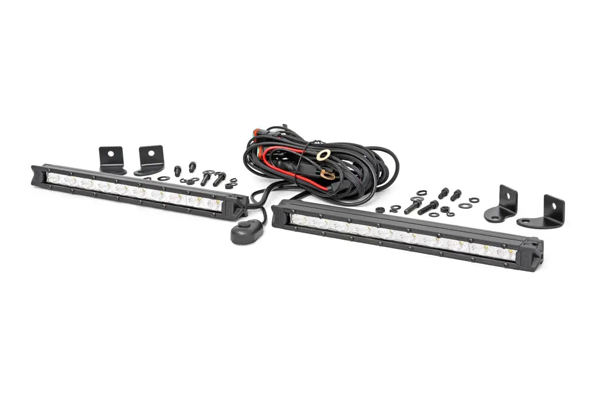 Rough Country 10 Inch Chrome Series LED Light Bar | Slim Line | Pair by Rough Country