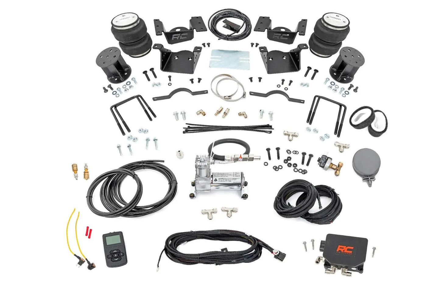 Rough Country Air Spring Kit w/compressor | Wireless Controller | 7.5 Inch Lift Kit | Chevy/GMC 2500HD/3500HD (11-19) by Rough Country