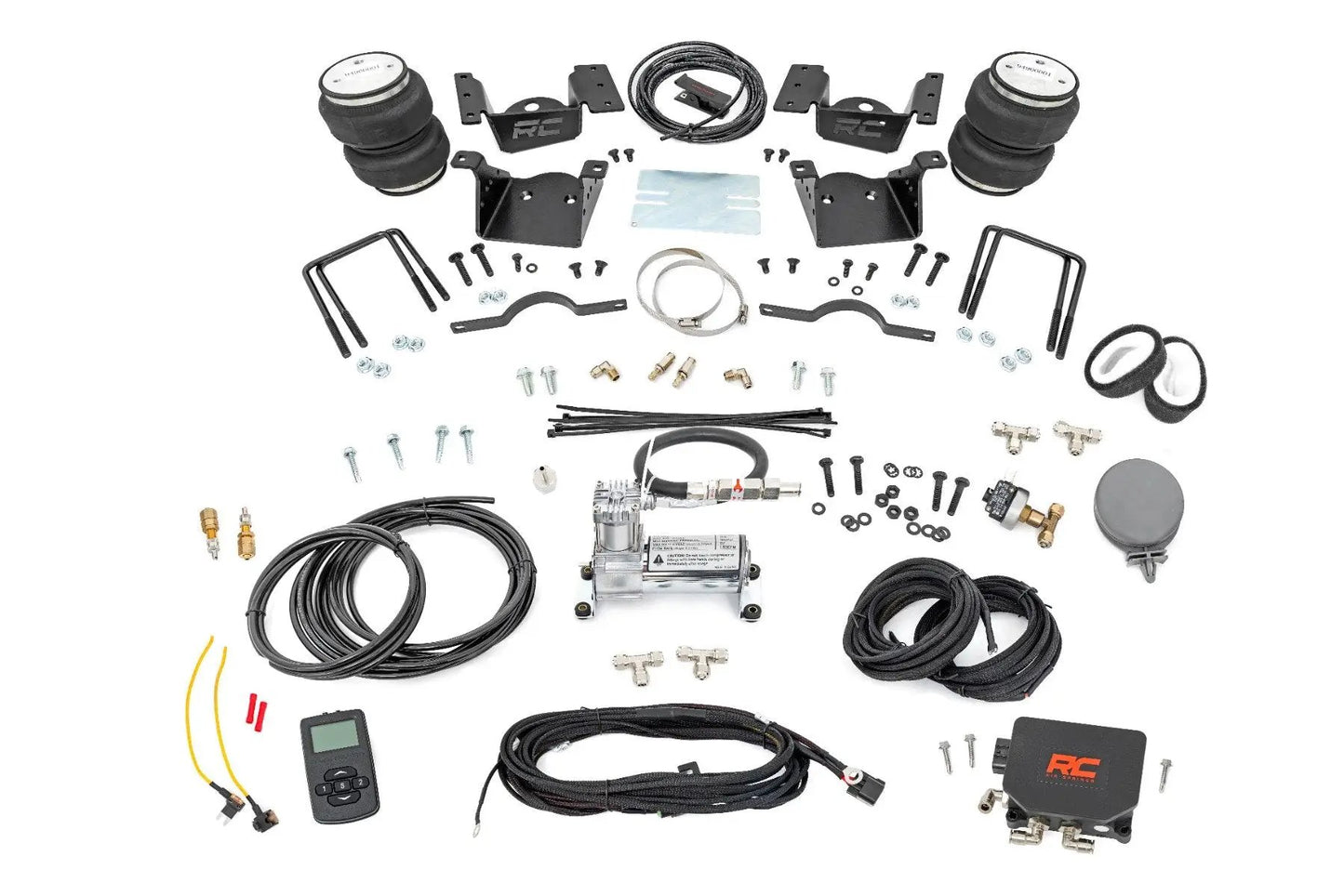 Rough Country Air Spring Kit w/compressor | Wireless Controller | 0-7.5" Lift | Chevy/GMC 2500HD/3500HD (11-19) by Rough Country