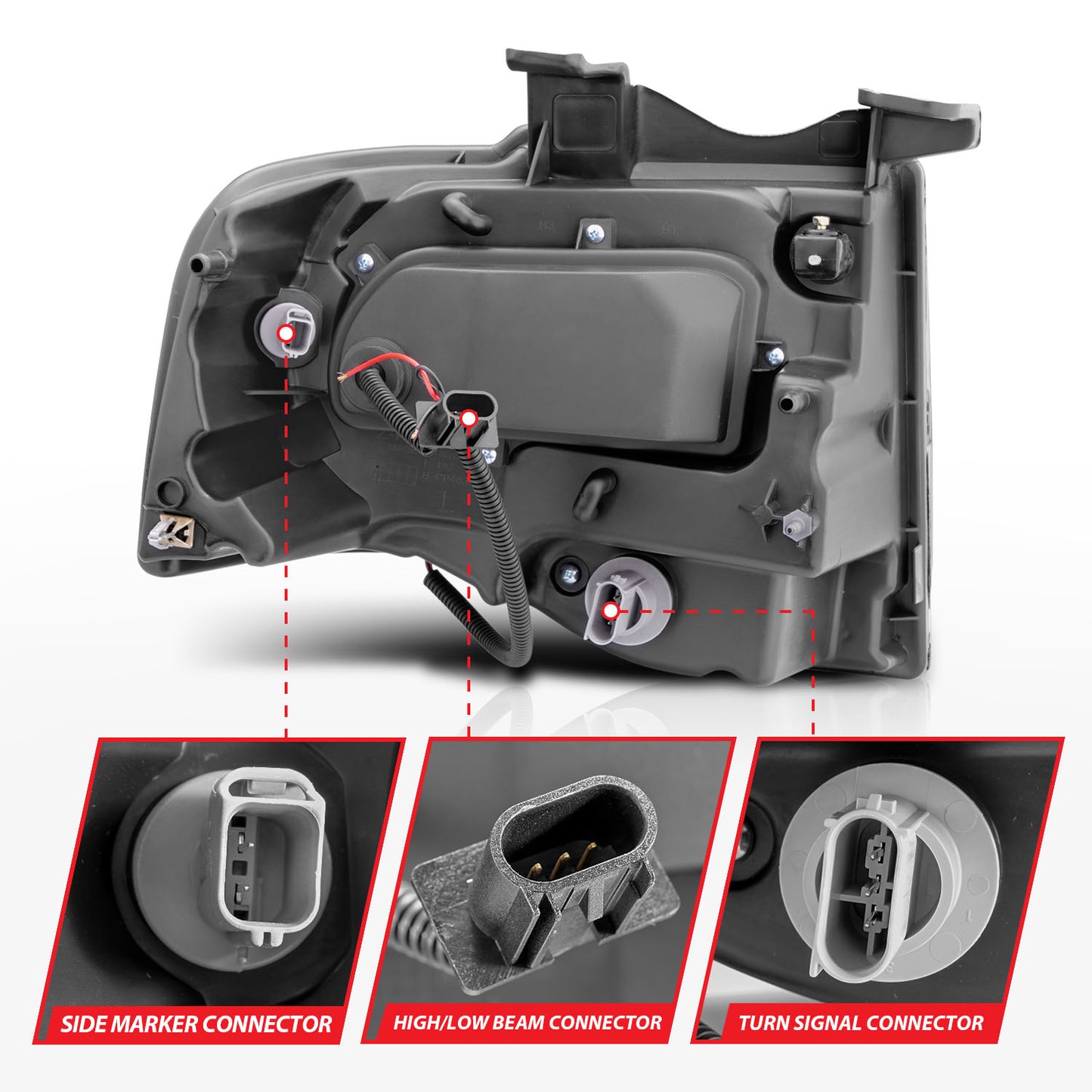 ANZO USA Projector Headlight Set w/Halo - Clear Lens - Black Housing - Pair - CCFL