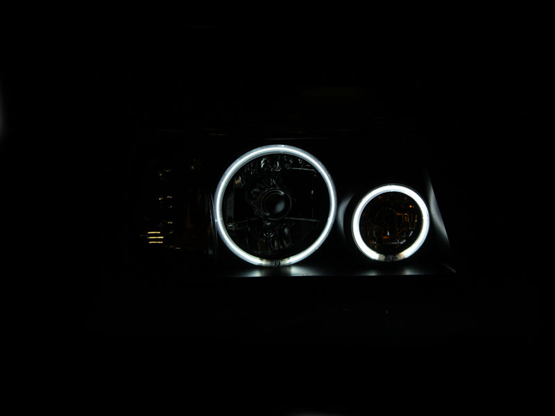 ANZO USA Crystal Headlight Set w/Halo - Clear Lens - Black Housing - Pair - CCFL - 1 pc.