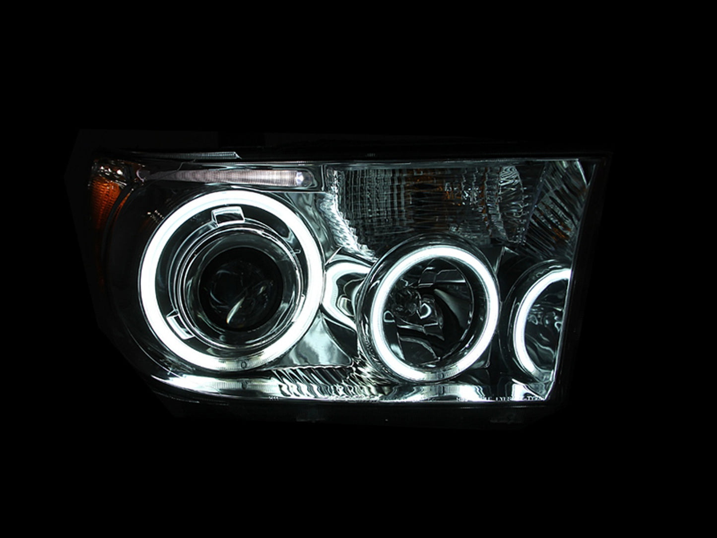 ANZO USA Projector Headlight Set w/Halo - Clear Lens - Black Housing - Pair - CCFL - Not For Use w/Leveling Headlights