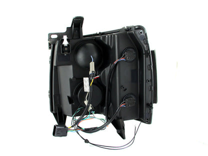 ANZO USA Projector Headlight Set w/Halo - Clear Lens - Black Housing - Pair