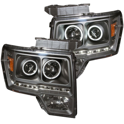 ANZO USA Projector Headlight Set w/Halo - Clear Lens - Black Housing - Pair - G2 - CCFL - For Use w/Non HID Models Only