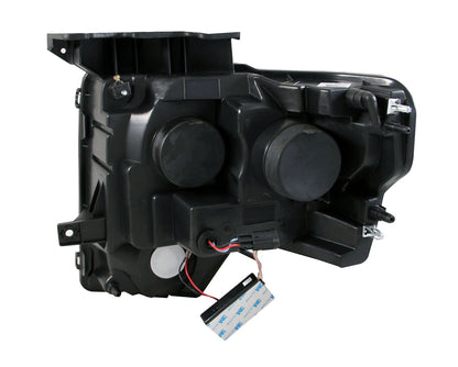 ANZO USA Projector Headlight Set w/Halo - Clear Lens - Black Housing - Pair - G2 - CCFL - For Use w/Non HID Models Only
