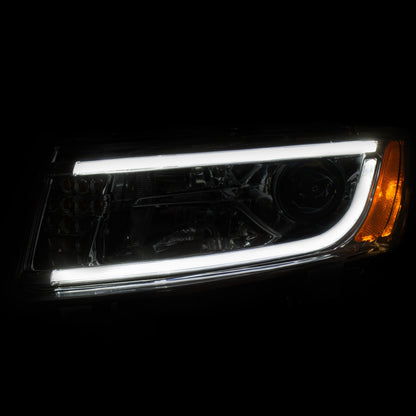 ANZO USA Projector Headlight Set - Clear Lens - Chrome Housing - Pair - w/Plank Style Design
