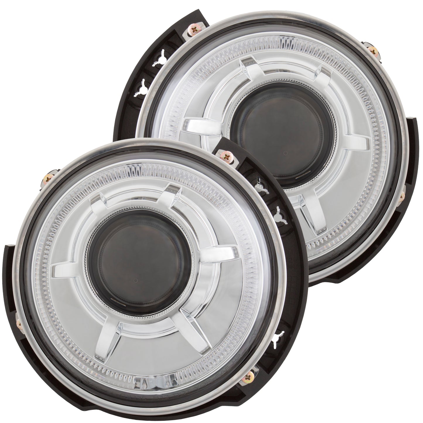 ANZO USA Projector Headlight Set - Clear Lens - Chrome Housing - Pair