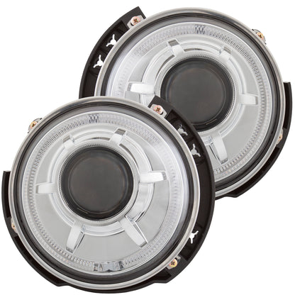 ANZO USA Projector Headlight Set - Clear Lens - Chrome Housing - Pair