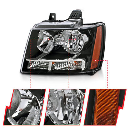 ANZO USA Crystal Headlights Black