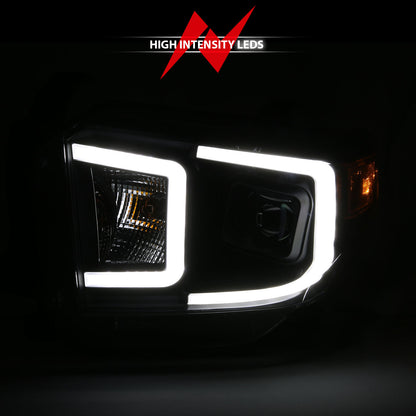 ANZO USA Projector Headlights w/ Plank Style Switchback Black w/ Amber