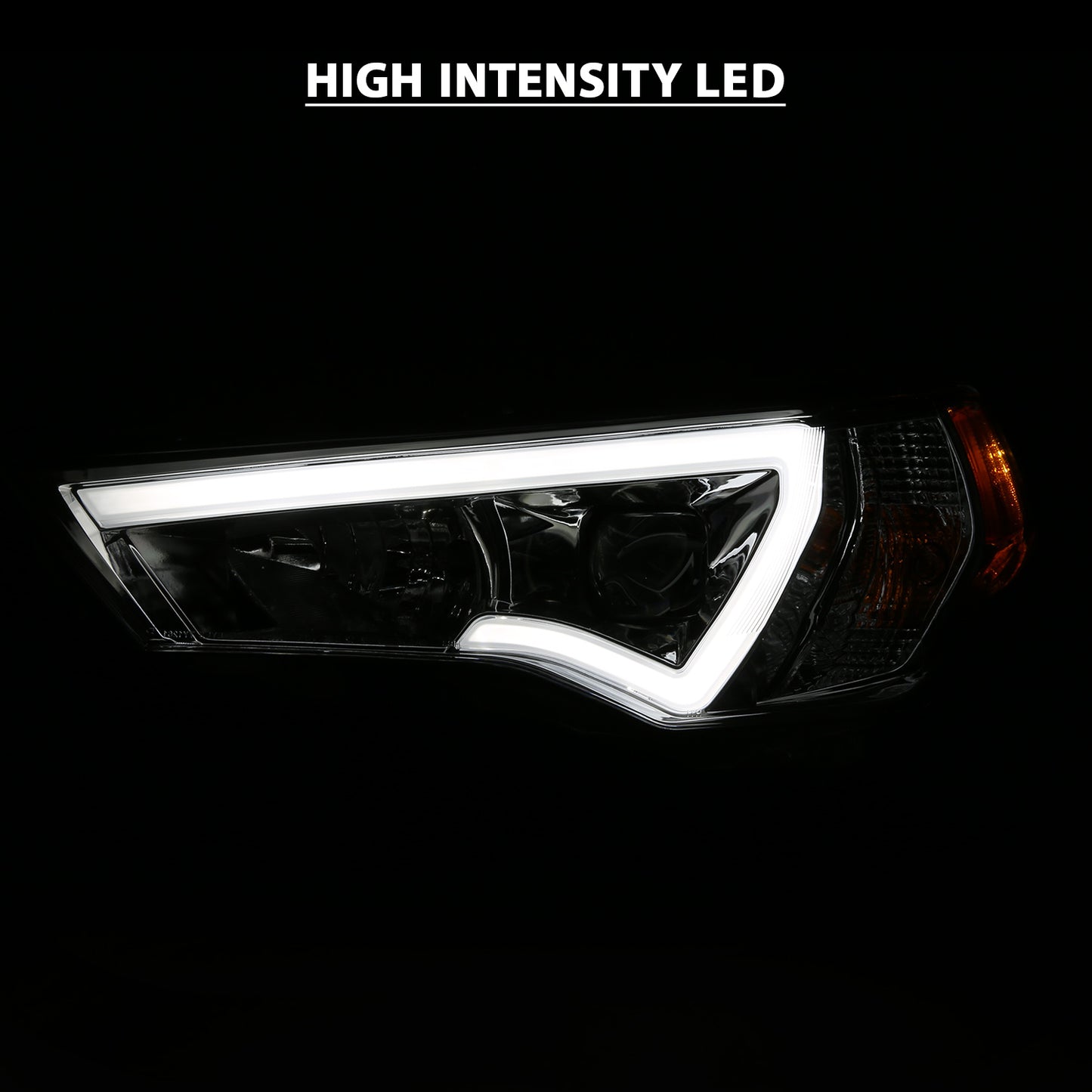 ANZO USA Projector Headlights w/ Plank Style Switchback Chrome w/ Amber