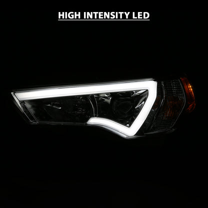 ANZO USA Projector Headlights w/ Plank Style Switchback Chrome w/ Amber