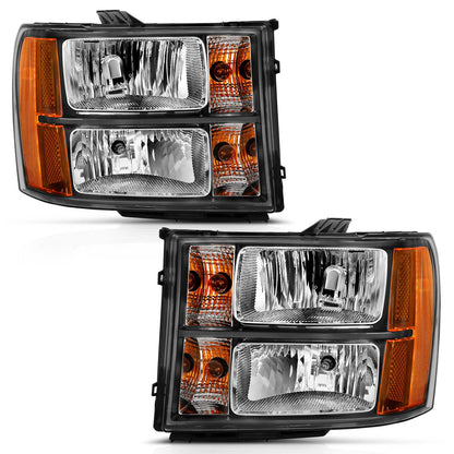 ANZO USA Crystal Headlight Black Amber